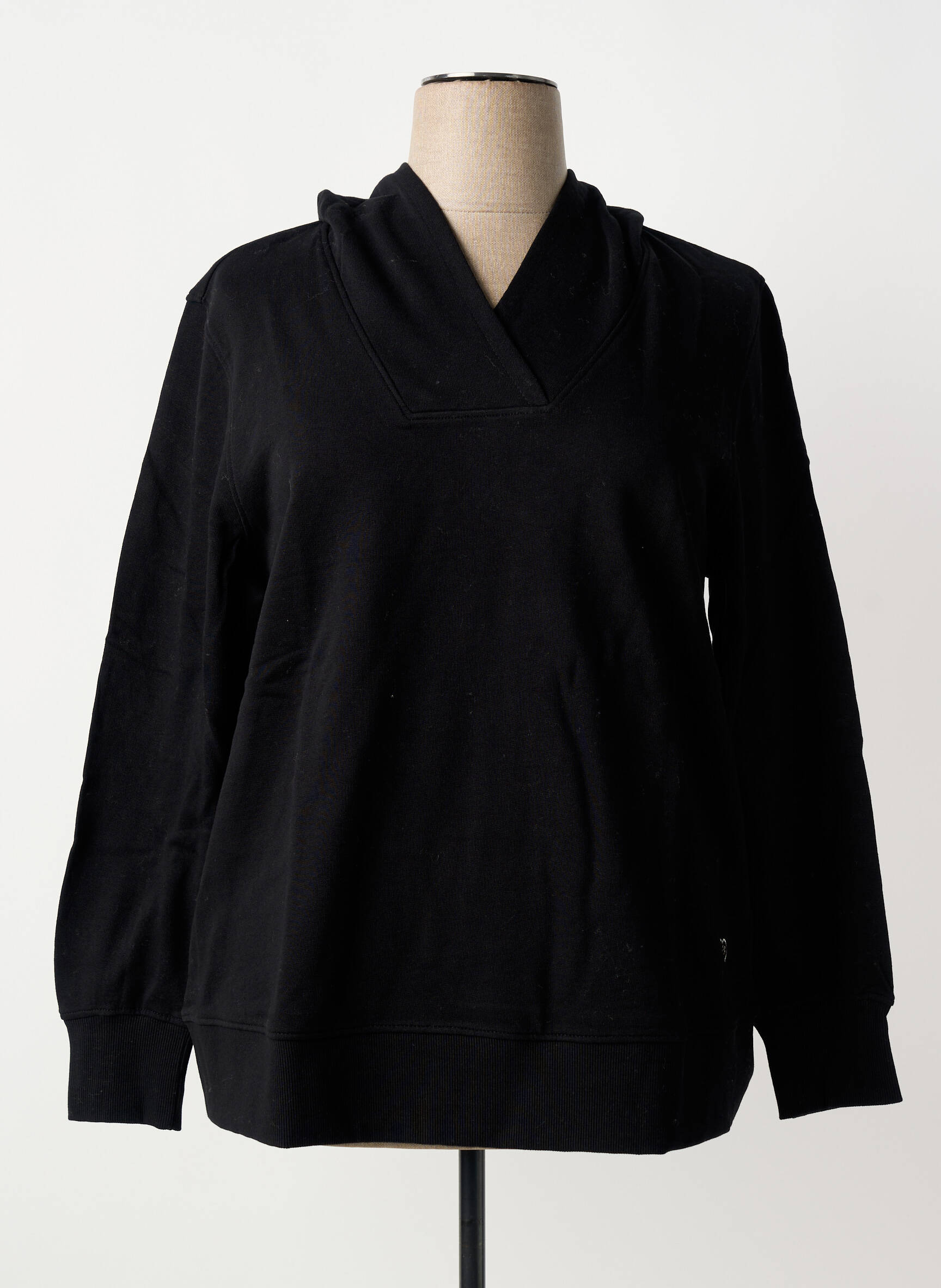 Sweat-shirt stretch manches longues noir SHEEGO femme