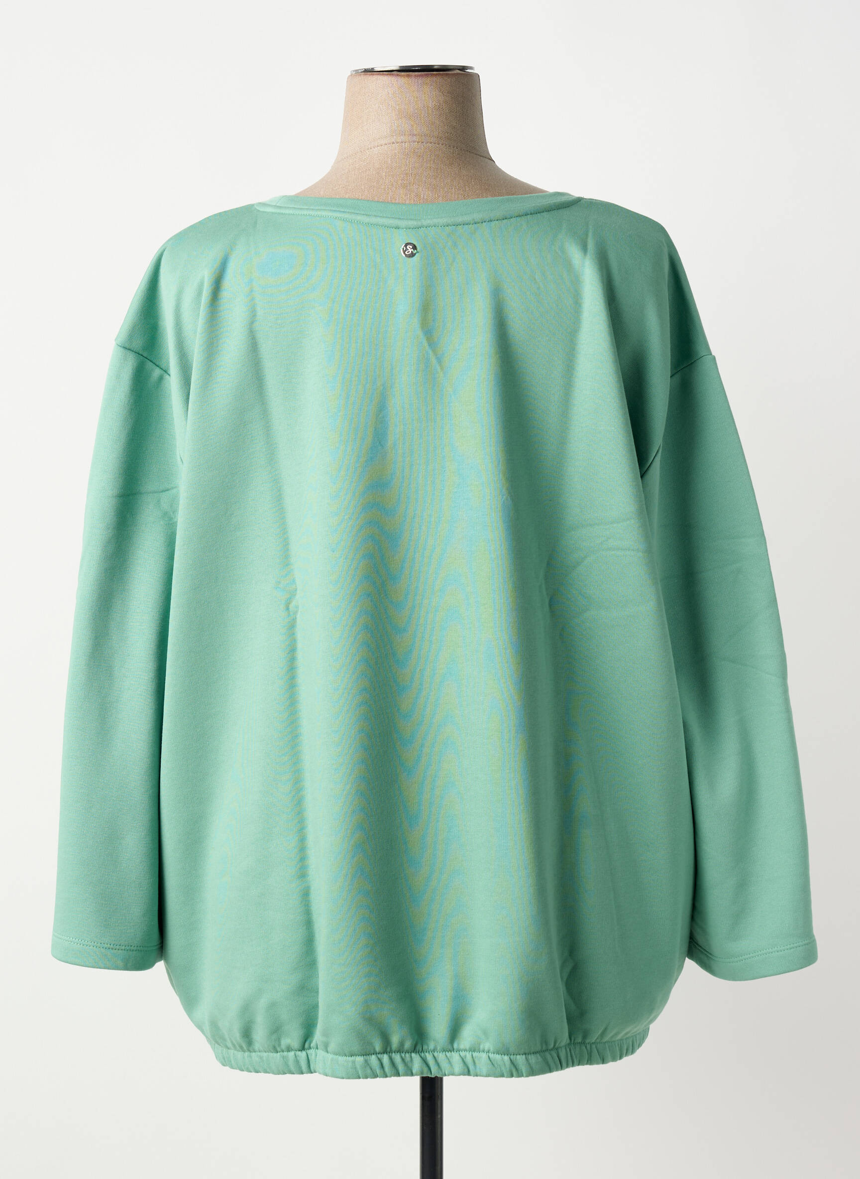 Sweat-shirt tissage jersey manches longues vert SHEEGO femme