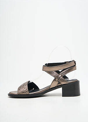 Sandales/nu pieds tissage satiné talon de 4 à 6cm argent ADIGE femme