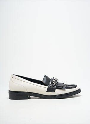 Mocassins bout rond talon plat jusqu'à 3cm blanc WHAT FOR femme