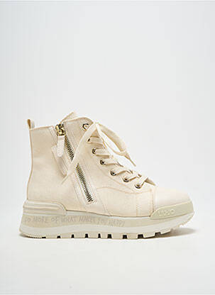 Baskets fermeture zip et lacets talon de 4 à 6cm beige LIU JO femme