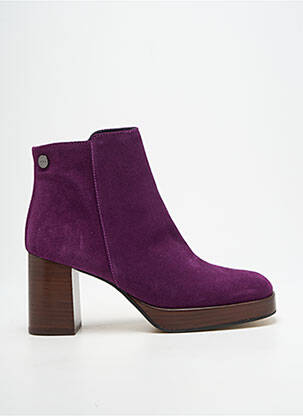 Bottines/boots nubuck talon de 7 à 9cm violet ADIGE femme