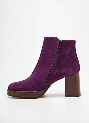 Bottines/boots nubuck talon de 7 à 9cm violet ADIGE femme
