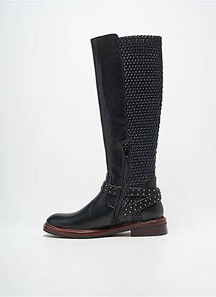Bottes tissage satiné talon plat jusqu'à 3cm noir ADIGE femme