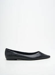 Ballerines tissage satiné talon plat jusqu'à 3cm noir WHAT FOR femme