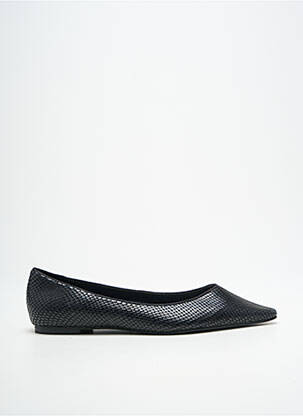 Ballerines tissage satiné talon plat jusqu'à 3cm noir WHAT FOR femme