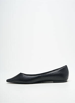 Ballerines tissage satiné talon plat jusqu'à 3cm noir WHAT FOR femme
