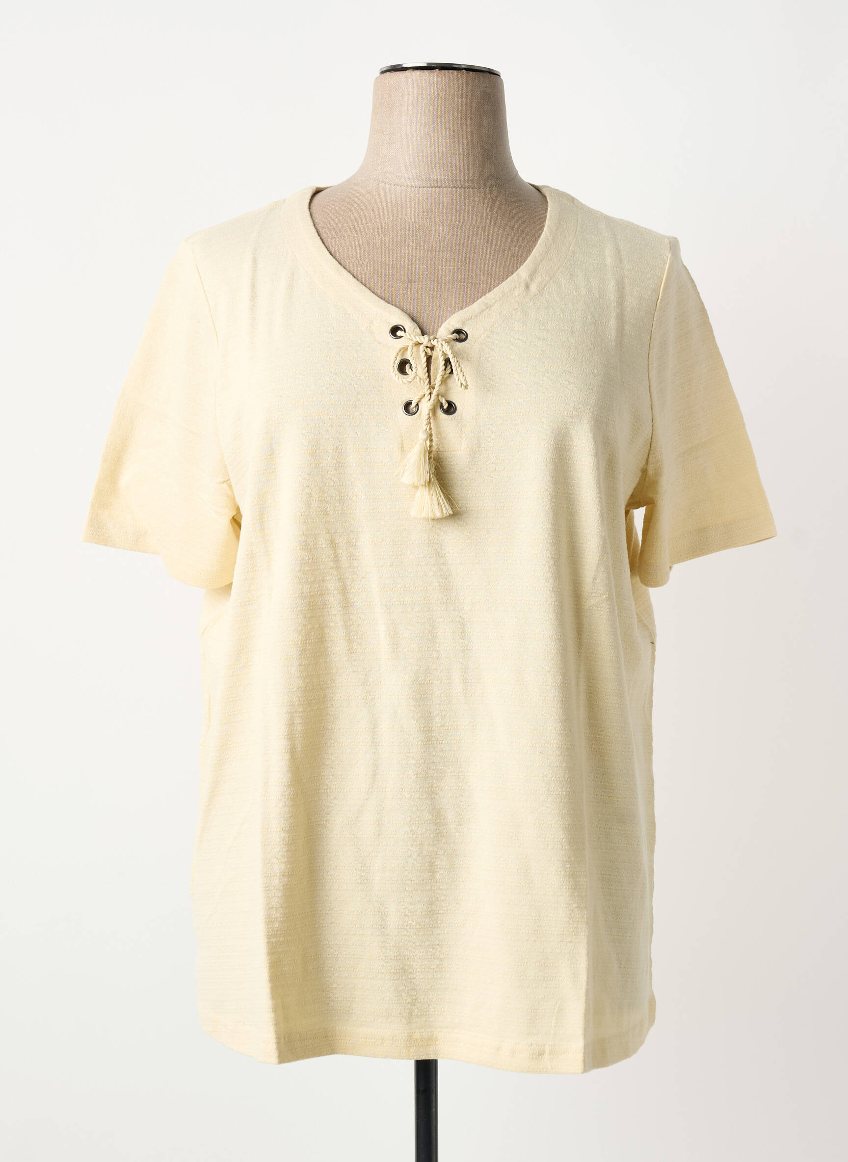 Top stretch manches courtes beige SHEEGO femme