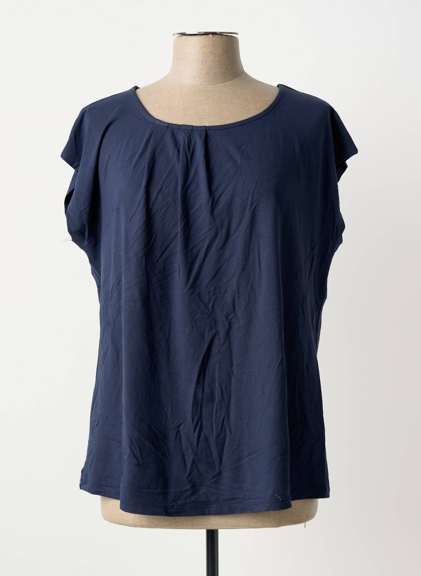 T-shirt coupe droite manches courtes bleu SHEEGO femme