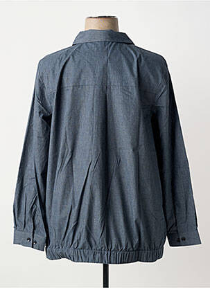 Blouse poignets boutonnés avec fente manches longues bleu SHEEGO femme