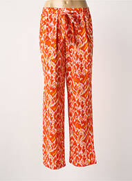 Pantalon droit tissage popeline taille normale orange SEASON femme