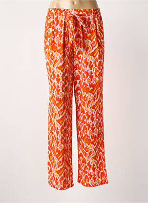 Pantalon droit tissage popeline taille normale orange SEASON femme