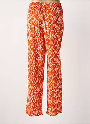 Pantalon droit tissage popeline taille normale orange SEASON femme