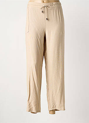 Pantalon large tissage popeline taille normale beige TINTA femme