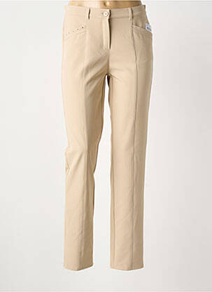 Pantalon droit stretch taille normale beige FRANK WALDER femme