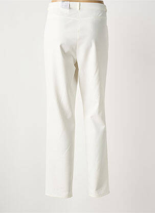 Pantalon droit stretch taille normale blanc FRANK WALDER femme