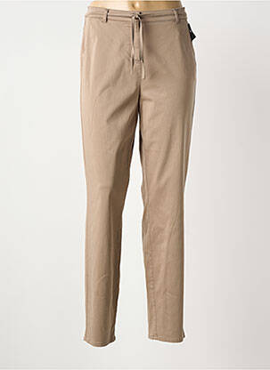 Pantalon droit stretch taille normale marron FRANK WALDER femme