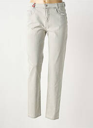 Pantalon slim tissage popeline taille normale gris ANNA MONTANA femme