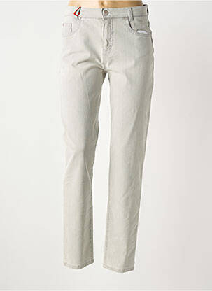 Pantalon slim tissage popeline taille normale gris ANNA MONTANA femme