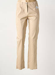 Pantalon droit stretch taille normale beige FRANK WALDER femme
