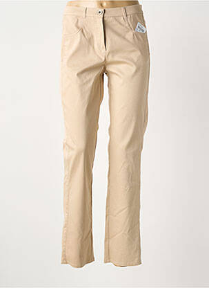 Pantalon droit stretch taille normale beige FRANK WALDER femme