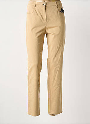 Pantalon droit stretch taille normale beige FRANK WALDER femme