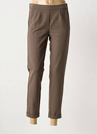 Pantalon 7/8 stretch taille normale marron FRANK WALDER femme