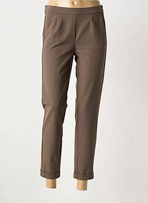 Pantalon 7/8 stretch taille normale marron FRANK WALDER femme