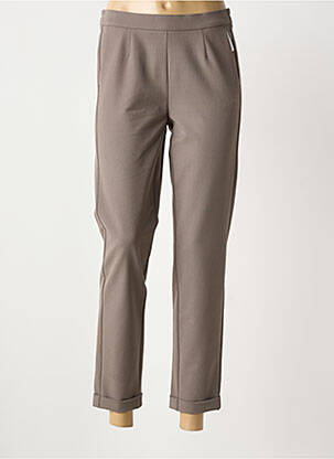 Pantalon 7/8 stretch taille normale marron FRANK WALDER femme