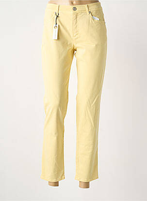 Pantalon 7/8 stretch taille normale jaune ANNA MONTANA femme