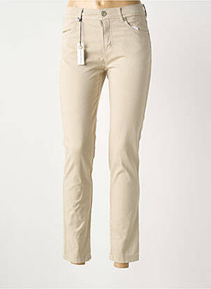 Pantalon 7/8 stretch taille normale beige ANNA MONTANA femme