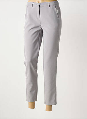 Pantalon 7/8 stretch taille normale gris FRANK WALDER femme