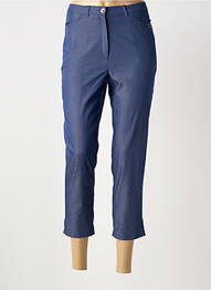 Pantacourt stretch taille normale bleu GUY DUBOUIS femme