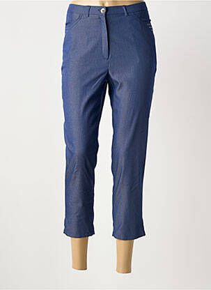Pantacourt stretch taille normale bleu GUY DUBOUIS femme