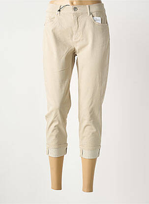 Pantacourt stretch taille normale beige ANNA MONTANA femme