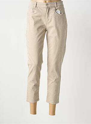 Pantacourt stretch taille normale beige ANNA MONTANA femme