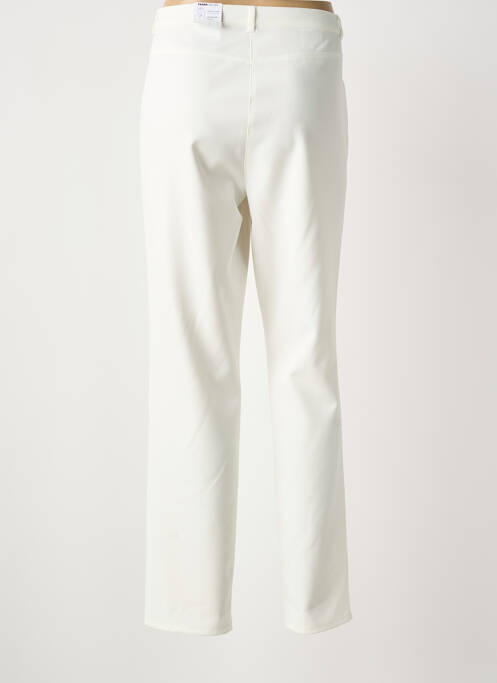 Pantalon droit stretch taille normale blanc FRANK WALDER femme