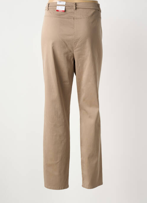 Pantalon droit stretch taille normale marron FRANK WALDER femme