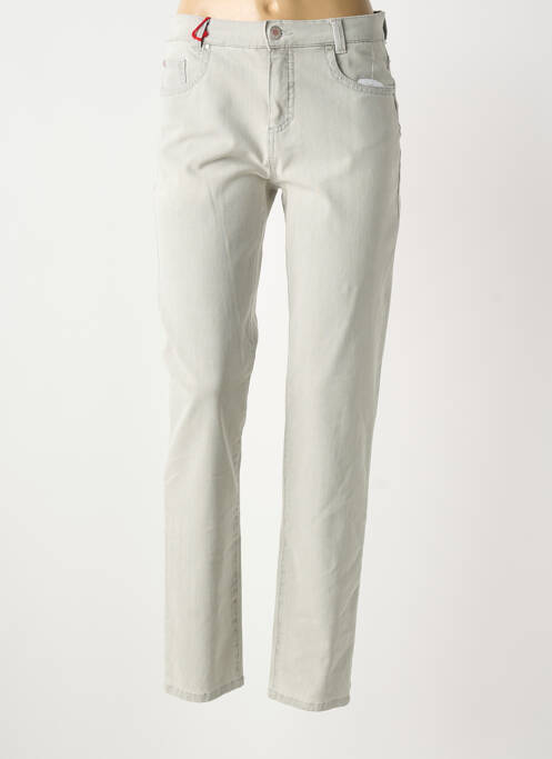 Pantalon slim tissage popeline taille normale gris ANNA MONTANA femme