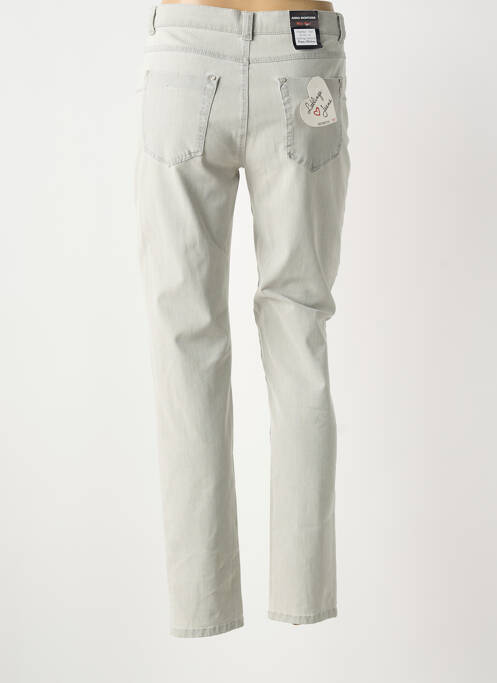 Pantalon slim tissage popeline taille normale gris ANNA MONTANA femme