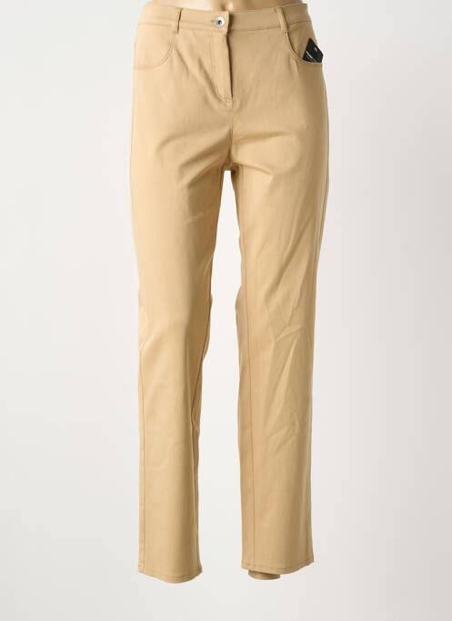 Pantalon droit stretch taille normale beige FRANK WALDER femme