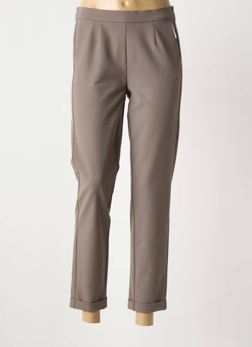 Pantalon 7/8 stretch taille normale marron FRANK WALDER femme