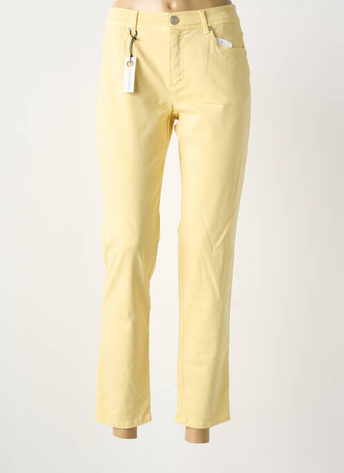 Pantalon 7/8 stretch taille normale jaune ANNA MONTANA femme