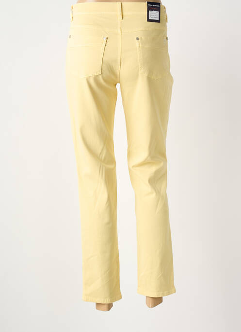 Pantalon 7/8 stretch taille normale jaune ANNA MONTANA femme