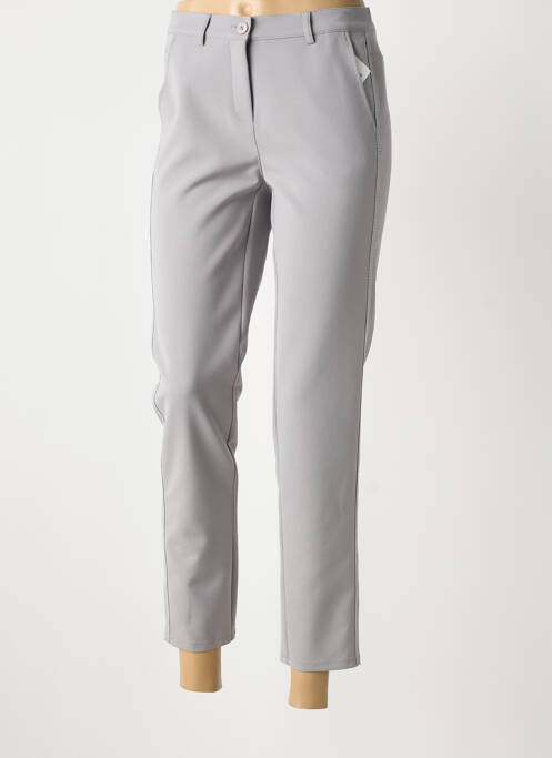 Pantalon 7/8 stretch taille normale gris FRANK WALDER femme