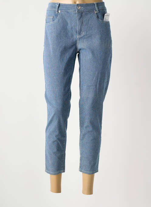 Pantalon 7/8 stretch taille normale bleu ANNA MONTANA femme