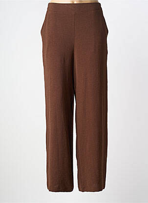 Pantalon droit tissage popeline taille normale marron AN II VITO femme