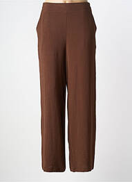 Pantalon droit tissage popeline taille normale marron AN II VITO femme
