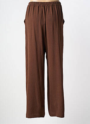 Pantalon droit tissage popeline taille normale marron AN II VITO femme