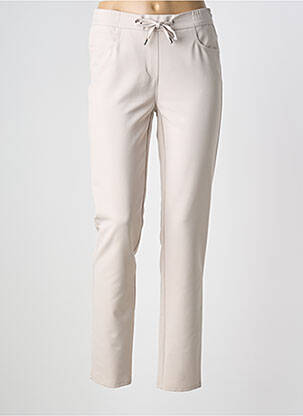 Pantalon slim taille élastique taille normale beige FRANK WALDER femme